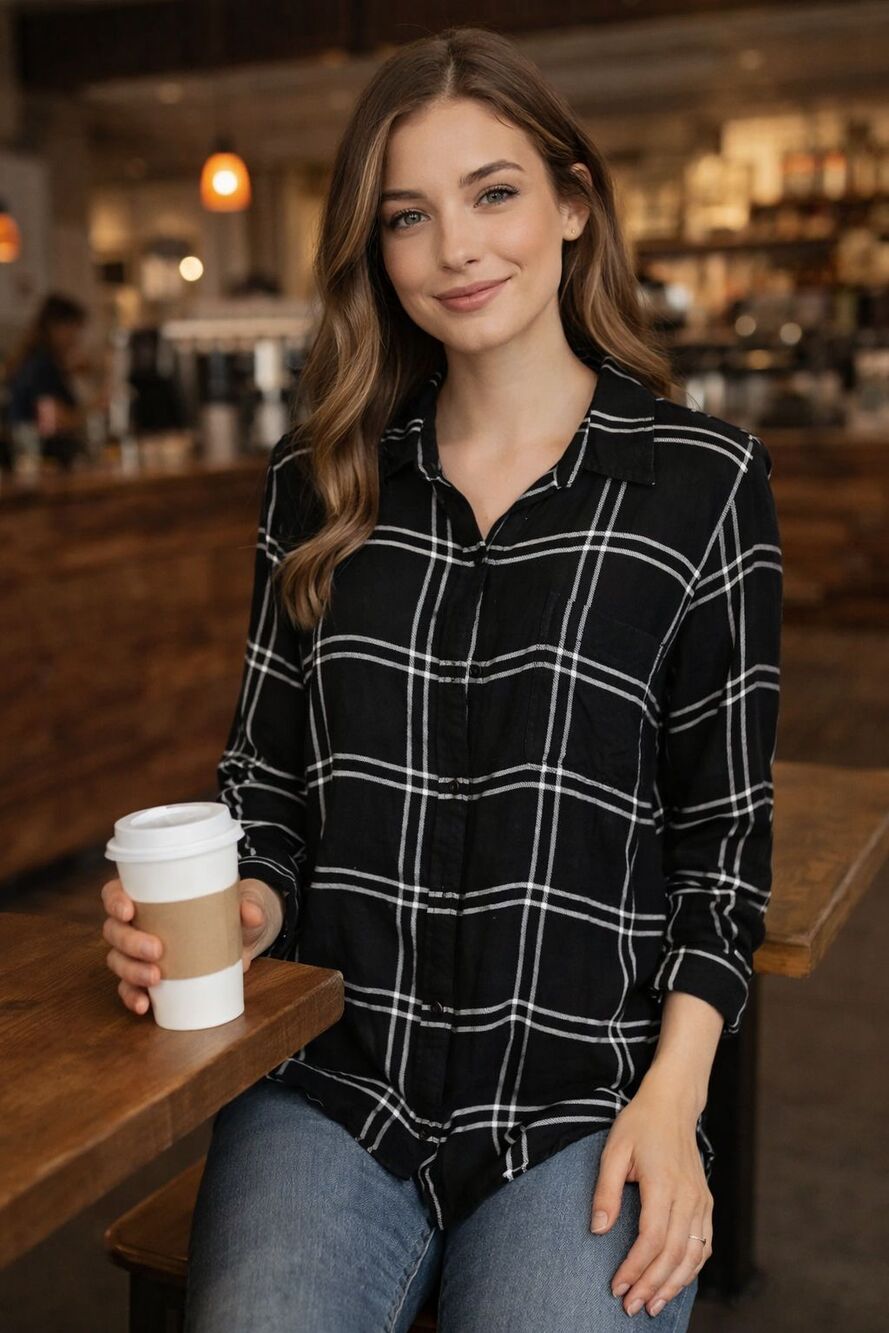 Lucky Brand Plaid Boyfriend Shirt S